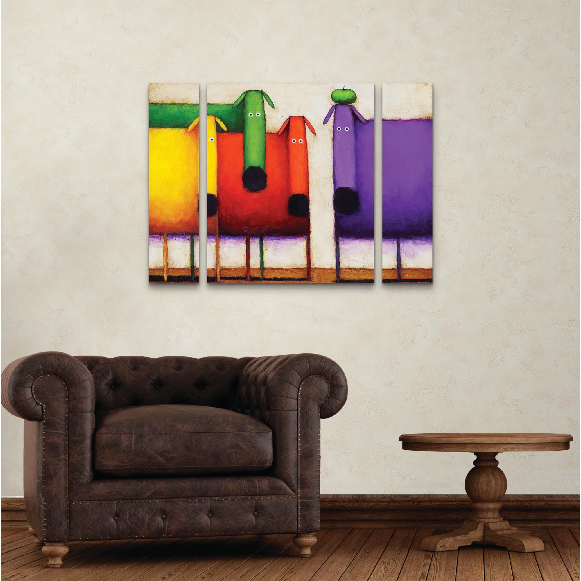 ダニエルパトリックケスラー （ブルードッグとリンゴ ） Daniel Patrick Kessler 'Blue Dog With Apple' Canvas Art
